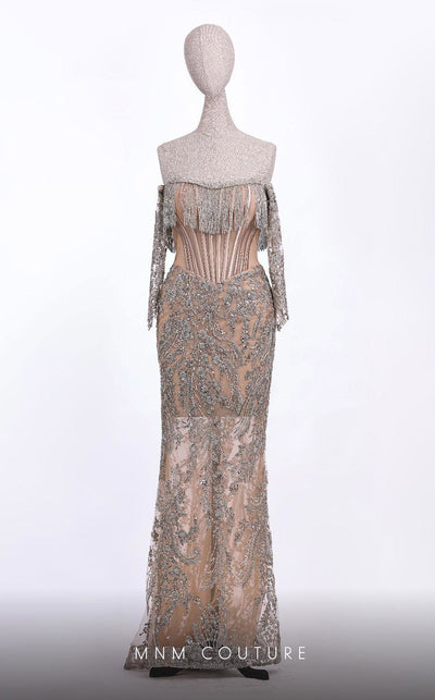 GLAM by MNM Couture S7155 strapless gown with structured design for timeless sophistication | Couture Shop LA