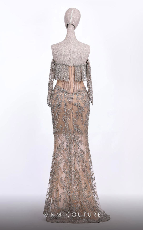 GLAM by MNM Couture S7155 strapless gown with structured design for timeless sophistication | Couture Shop LA