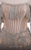 GLAM by MNM Couture S7155 strapless gown with structured design for timeless sophistication | Couture Shop LA