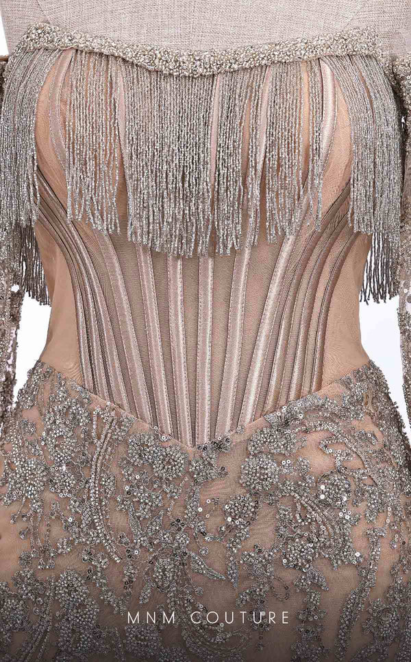 GLAM by MNM Couture S7155 strapless gown with structured design for timeless sophistication | Couture Shop LA