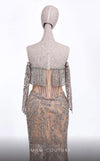 GLAM by MNM Couture S7155 strapless gown with structured design for timeless sophistication | Couture Shop LA