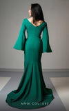 MNM Couture V02044 : Cloak Sleeve Rayon Crepe Trumpet Gown