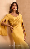 MNM Couture V02044 trumpet gown with cloak sleeves and crystal beads. | Couture Shop LA