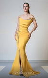 MNM Couture V02051 asymmetric sweetheart gown with rhinestone embellishments.