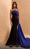 MNM Couture V07378 sleeveless mermaid gown with draped detailing.