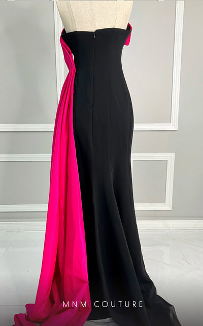 MNM Couture V07378 sleeveless mermaid gown with draped detailing. | Couture Shop LA