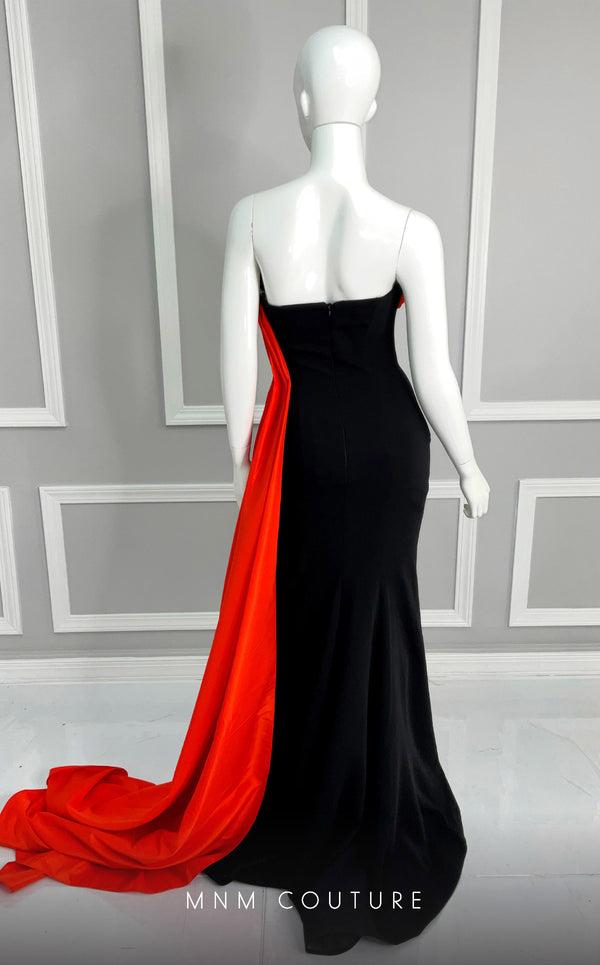 MNM Couture V07378 sleeveless mermaid gown with draped detailing. | Couture Shop LA