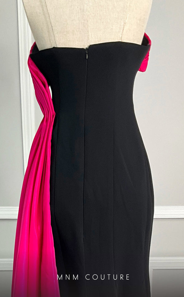 MNM Couture V07378 sleeveless mermaid gown with draped detailing. | Couture Shop LA