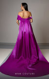 Exclusive MNM Couture V07387 off-shoulder column gown with attachable skirt. | Couture Shop LA