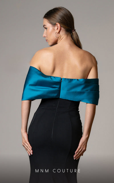 Luxury MNM Couture V07388 cap sleeve mermaid gown with rhinestone detailing. | Couture Shop LA