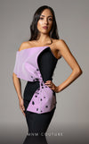 Designer MNM Couture V07391 asymmetric bow mermaid gown with rhinestones. | Couture Shop LA