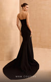 MNM Couture V07399 mermaid gown with rhinestones and organza flower embellishment. | Couture Shop LA