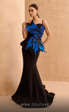 MNM Couture V07440 mermaid gown with laser-cut flower embellishment. | Couture Shop LA