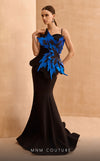 MNM Couture V07440 mermaid gown with laser-cut flower embellishment. | Couture Shop LA