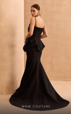 MNM Couture V07440 mermaid gown with laser-cut flower embellishment. | Couture Shop LA