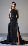 Luxury MNM Couture V07539 asymmetrical embroidered gown with capes. | Couture Shop LA