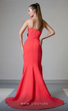 MNM Couture V07548 : Strapless Sweetheart Crepe Rayon Gown with Waist Roses