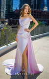 MNM Couture V07578 asymmetric sweetheart silk gown with pearl embellishments. | Couture Shop LA