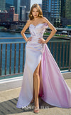MNM Couture V07578 asymmetric sweetheart silk gown with pearl embellishments. | Couture Shop LA