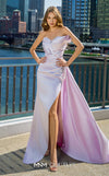 MNM Couture V07578 asymmetric sweetheart silk gown with pearl embellishments. | Couture Shop LA