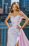 MNM Couture V07578 asymmetric sweetheart silk gown with pearl embellishments. | Couture Shop LA