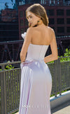 MNM Couture V07578 asymmetric sweetheart silk gown with pearl embellishments. | Couture Shop LA