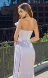 MNM Couture V07578 asymmetric sweetheart silk gown with pearl embellishments. | Couture Shop LA