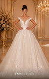 MNM Couture W2110 drop-shoulder princess gown with lace and bead embellishments. | Couture Shop LA