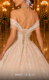 MNM Couture W2112 off-shoulder princess dress with corset bodice and intricate lace detailing. | Couture Shop LA