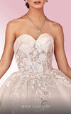 MNM Couture W2115 sweetheart corset princess gown with tulle and lace details. | Couture Shop LA