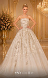 MNM Couture W2118 strapless princess gown with tulle layers, embroidery, and delicate bead trim. | Couture Shop LA