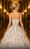 MNM Couture W2118 strapless princess gown with tulle layers, embroidery, and delicate bead trim. | Couture Shop LA