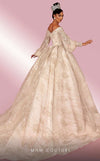 MNM Couture W2120 off-shoulder princess gown with lace and beaded puff sleeves. | Couture Shop LA