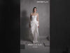 MNM Couture GOS2540 Sequined Wide-Leg Pants with Taffeta Overlay and Heart-Shaped Piqué Corset Top