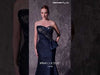 MNM Couture Style Q2908: Beaded Brocade Mermaid Gown with Side Peplum