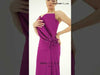 MNM Couture O07818 Wine Strapless Crepe Column Gown with Sculptural Fan-Wrap Bust, 3D Flower Brooch, Chiffon Cascade, and High Slit