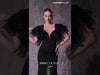 MNM Couture Style Q8022: Mermaid Gown with Ruffled Sleeves and Slit