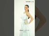 MNM Couture O07802: Vestido columna de crepé y organza con un solo hombro, lazo de cristal y cola lateral