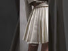 MNM Couture GOS2539 Pleated Gold Razmir Skirt with Draped Accents and Cropped Gold Champagne Razmir Jacket