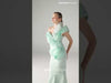 MNM Couture Style G2136: Artful Mint Organza Sculpted Gown