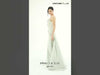 MNM Couture O07828: Strapless Crepe Column Gown with Open-Front Arch Cut and Overskirt Train