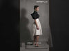 MNM Couture GOS2506 High-Waisted Gathered Gold Skirt with Cascading Ruffles Black Taffeta Top