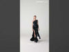 MNM Couture Style G2145: Pleated Midnight Liquid Organza Gown
