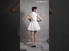 MNM Couture GOS2525 Pearly Off-White Mikado Piqué Jacket Dress