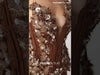 MNM Couture Style G2108: Plunging 3D Floral Corset Gown