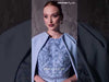 MNM Couture Style Q7615: Crepe Gown with Caped Sleeves and Bow Train
