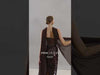 MNM Couture N0629: Brown Leather Dress with Sequins and Scarf