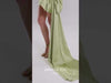 MNM Couture N0673: Embroidered Mini Dress with Statement Bow Train