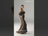 MNM Couture Style G2104: Chocolate Organza Sculpted Gown