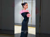 MNM Couture Style F02941 - Black Form-Fitting Gown with Pink Ruffle Accents